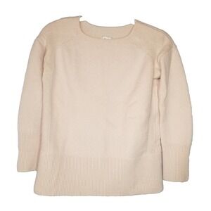 Reiss 100% Wool Blush Pink Square Neck Varied Textured Thick Sweater Large